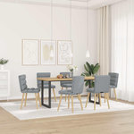 VIDAXL Chaises a manger lot de 6 gris clair tissu