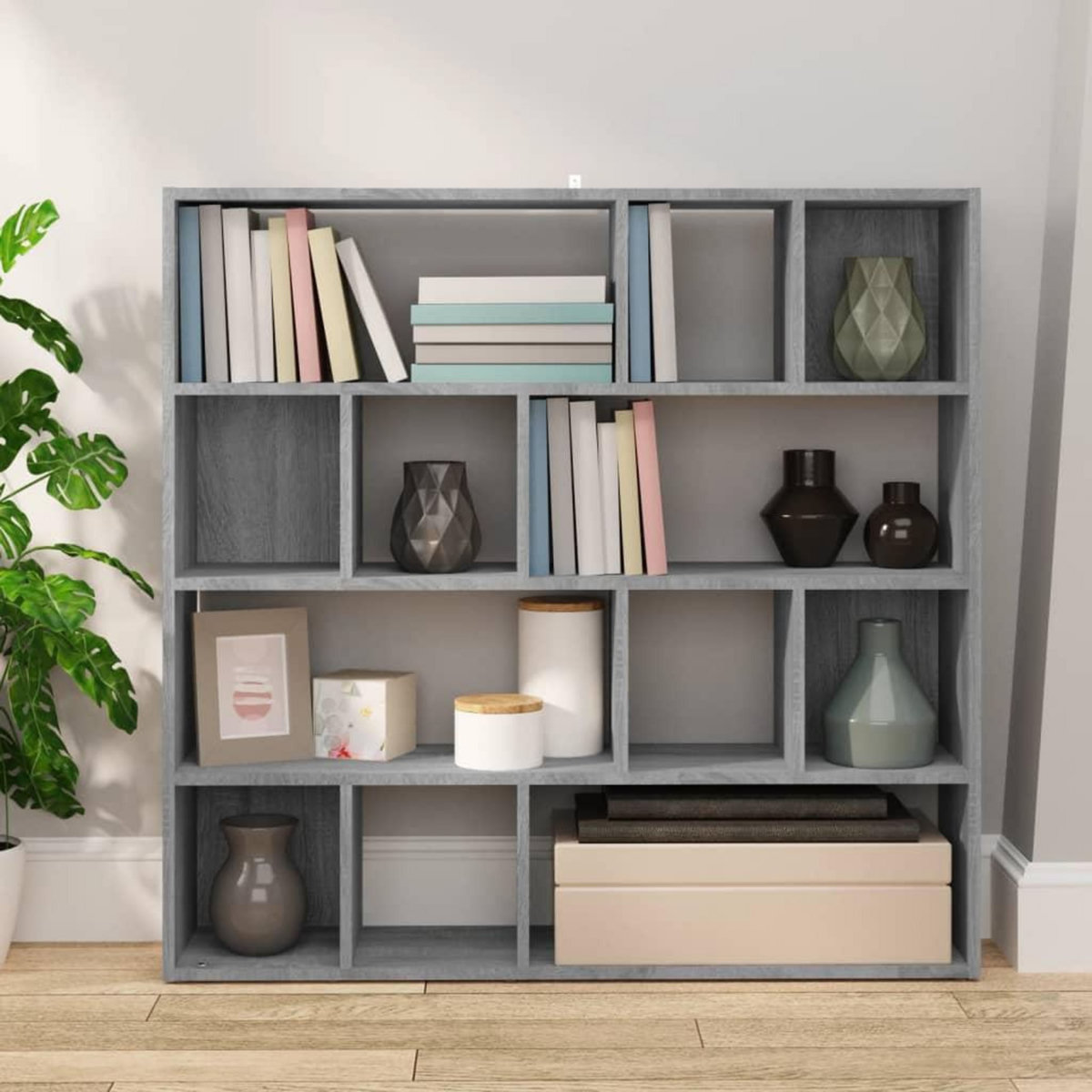 VIDAXL Bibliotheque/Separateur de piece Sonoma gris 105x24x102 cm