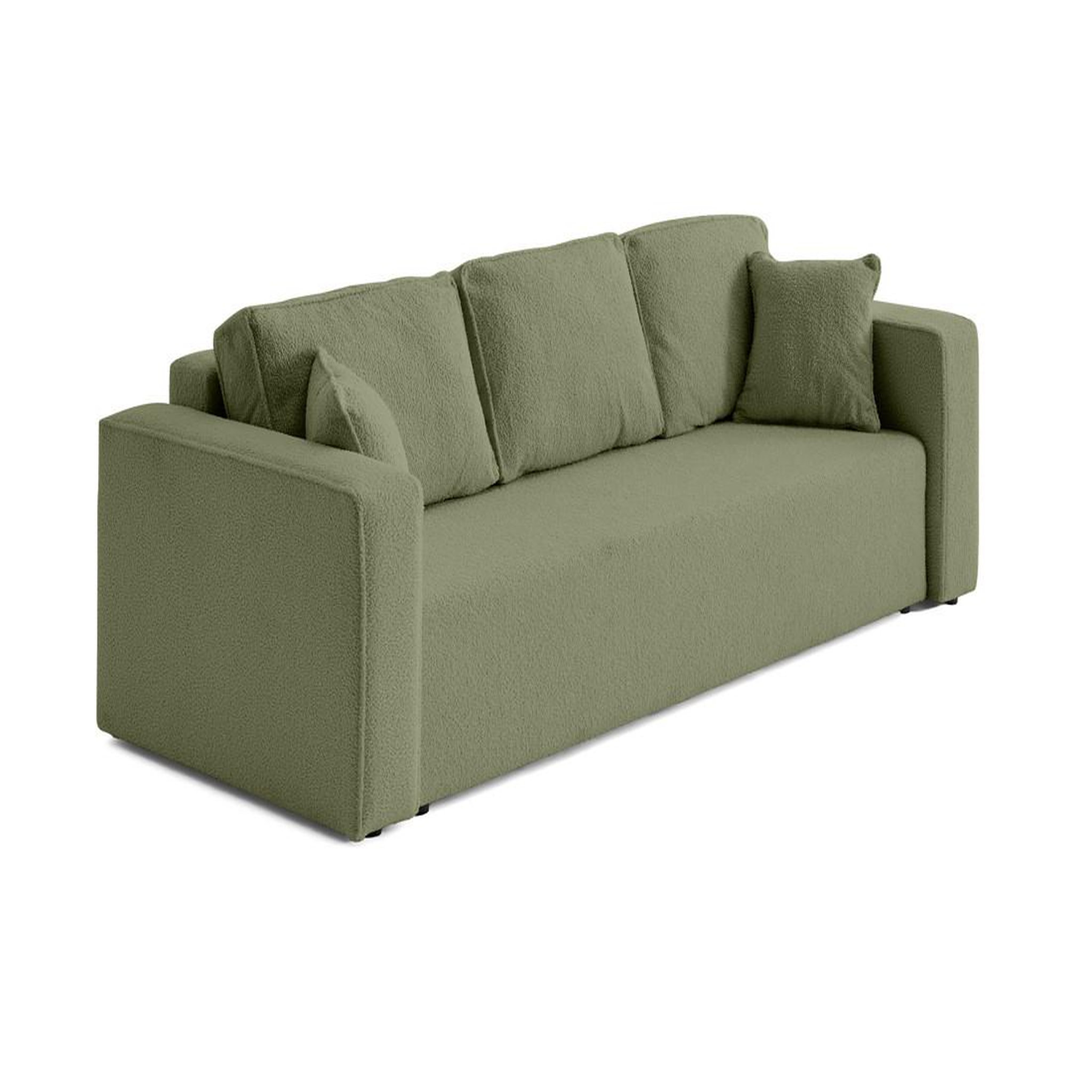 Voir la diapositive 5 : BEST MOBILIER Topaze - canapé 3 places - convertible avec coffre - en tissu bouclette