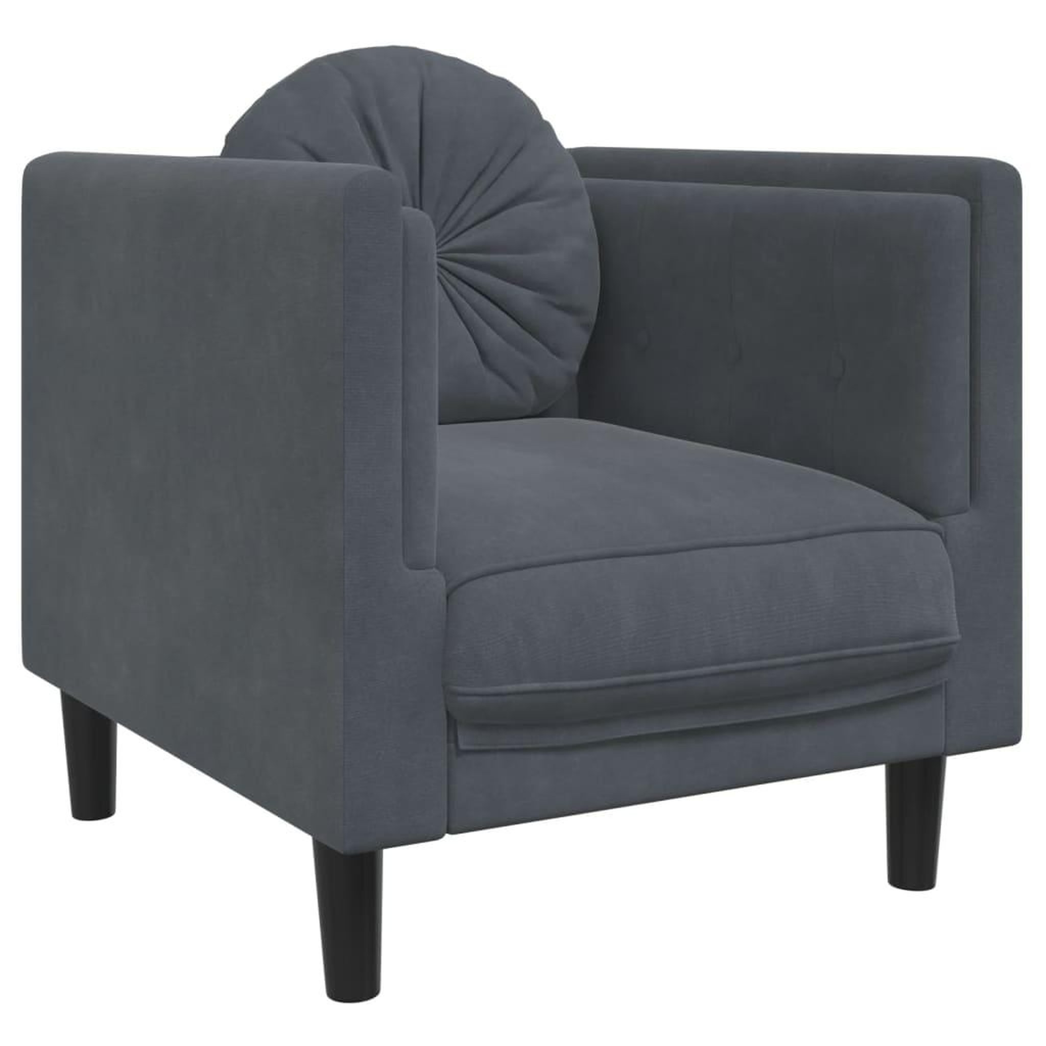 Voir la diapositive 4 : VIDAXL Ensemble de canapes 3 pcs avec coussins gris fonce velours