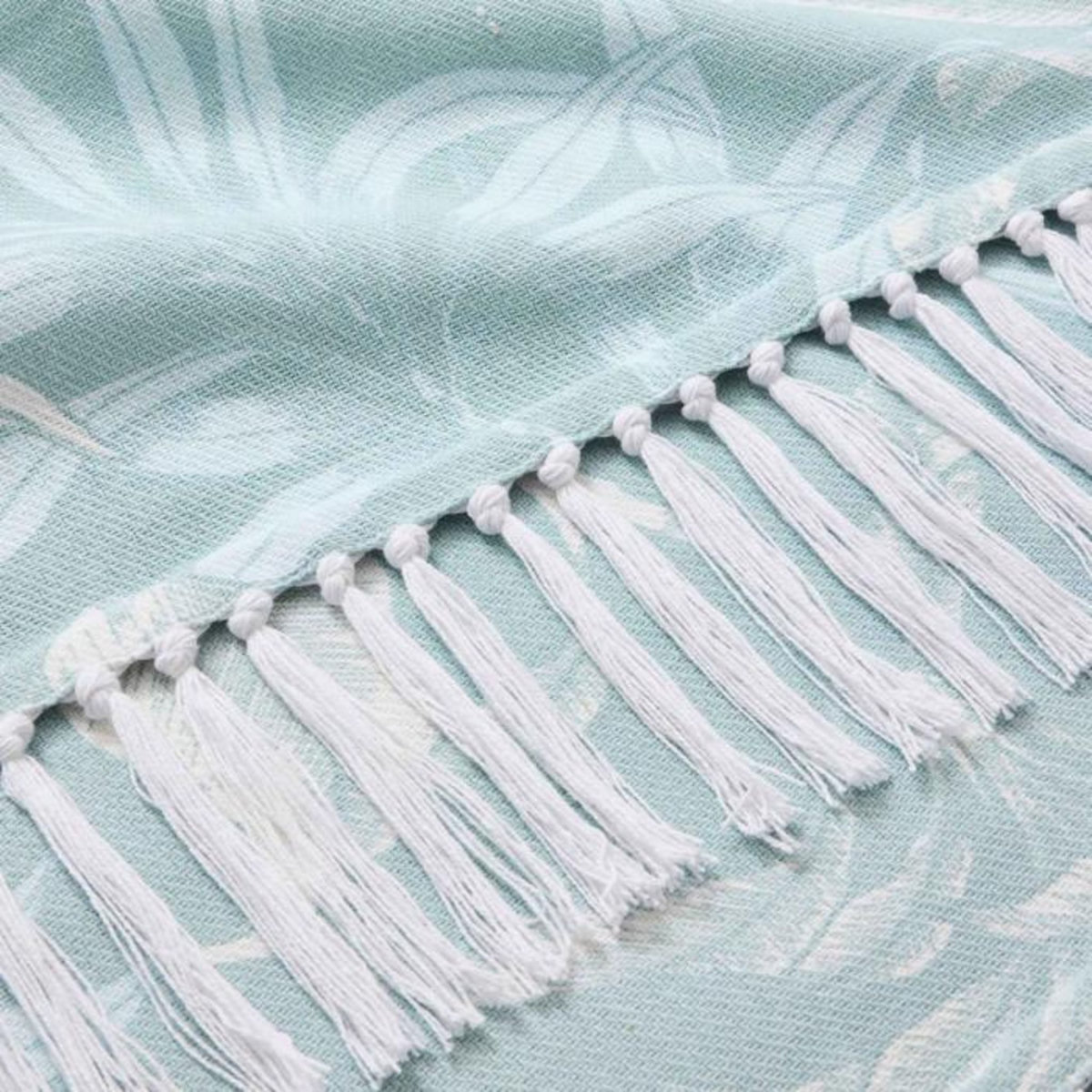 Paris Prix Plaid Imprimé à Franges  Hera  125x150cm Menthe