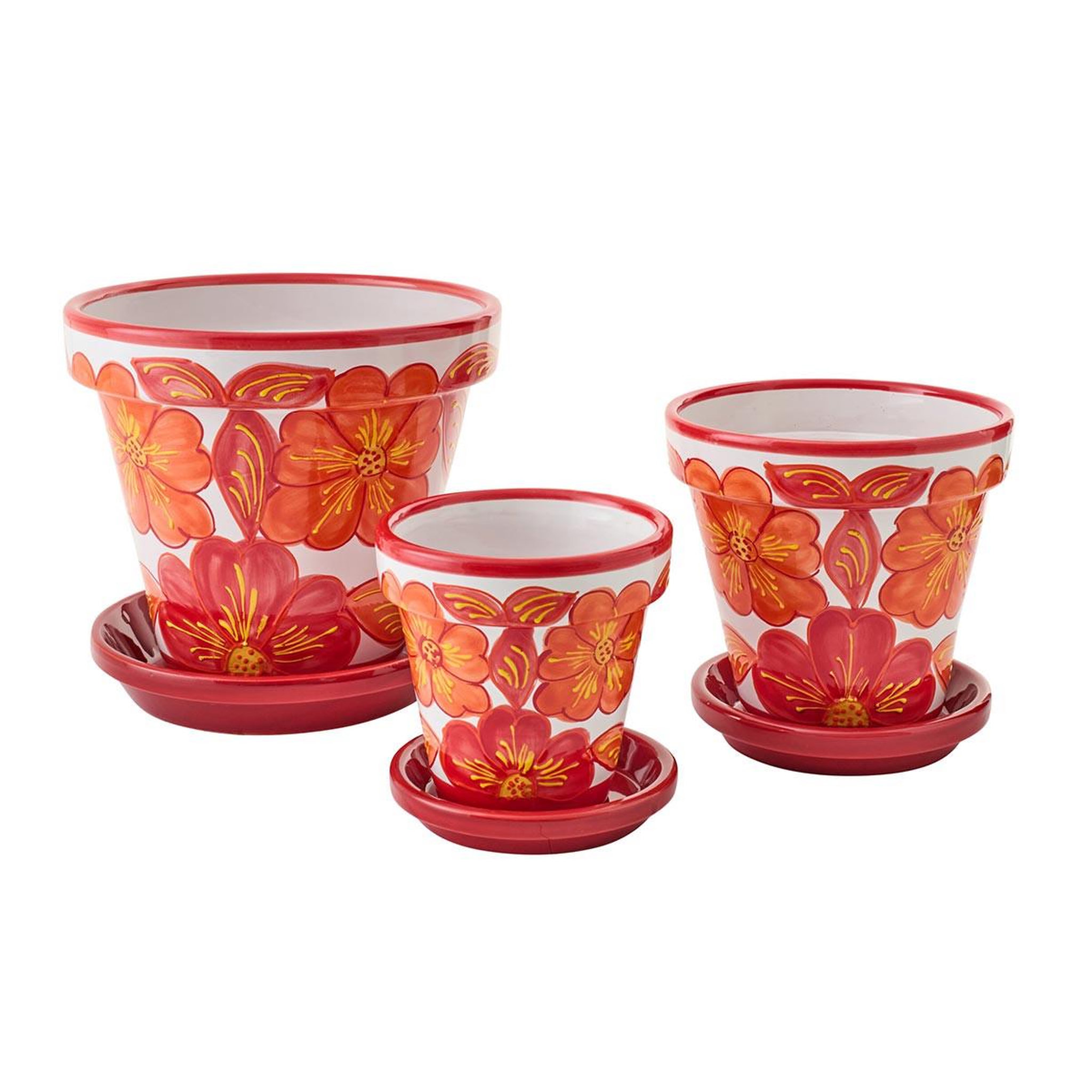 Voir la diapositive 3 : J-LINE Cache-pot avec soucoupe  bennie  21cm orange