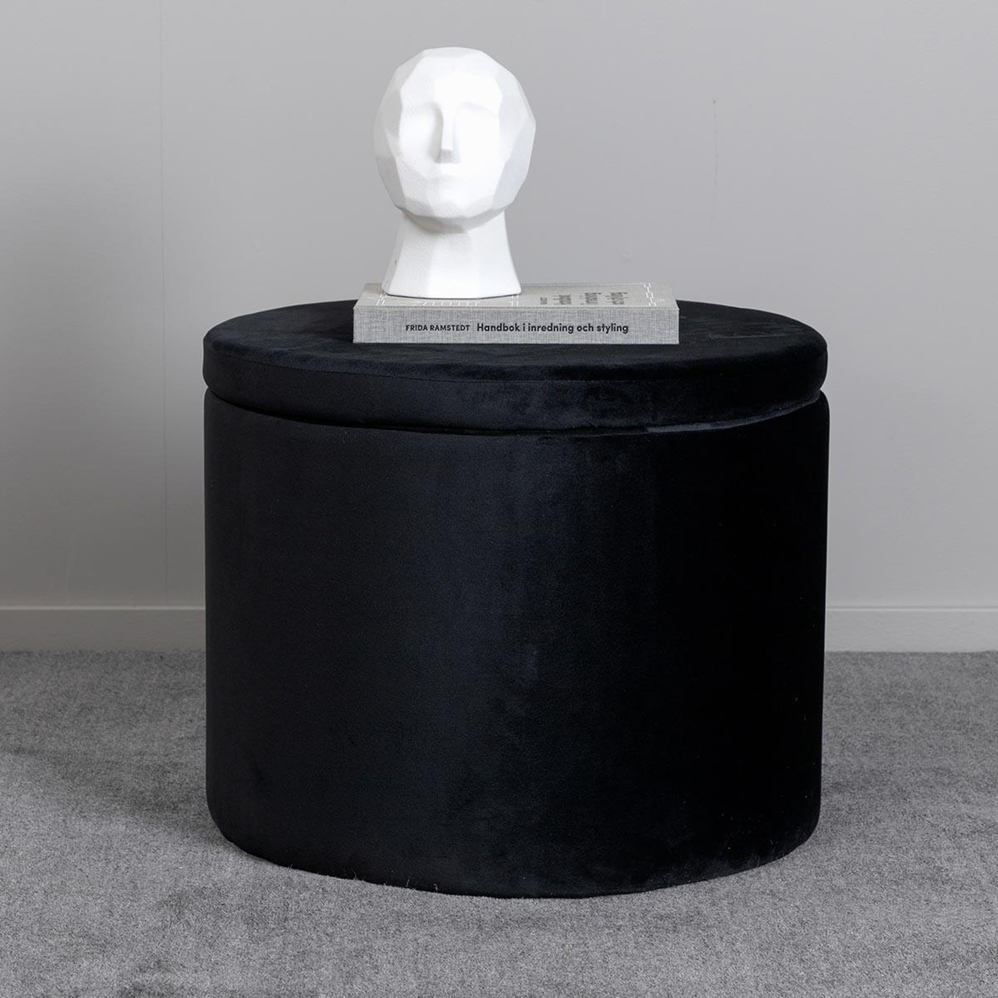 Voir la diapositive 6 : Paris Prix Pouf coffre en velours  dunken  51cm noir
