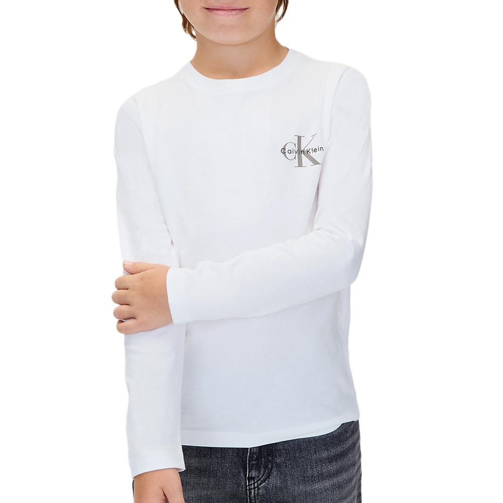 Voir la diapositive 1 : CALVIN KLEIN JEANS T-Shirt Blanc Garçon Calvin Klein Jeans Chest Monologo