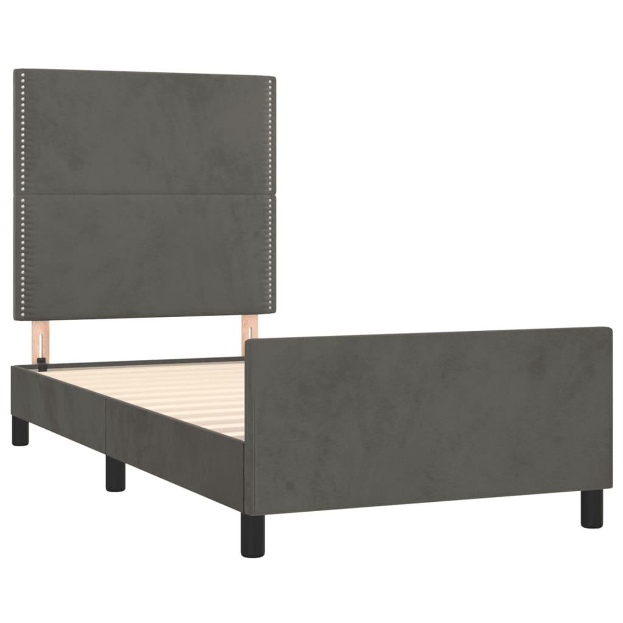 Voir la diapositive 4 : VIDAXL Cadre de lit sans matelas gris fonce 80x200 cm velours
