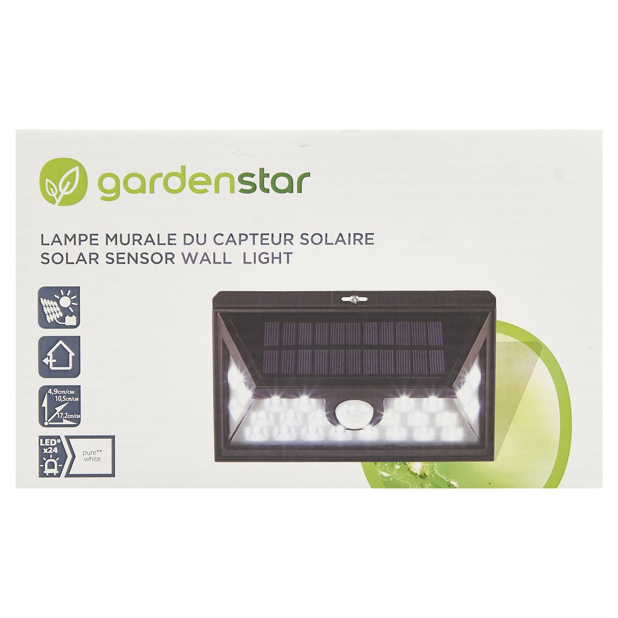 Voir la diapositive 3 : GARDENSTAR Détecteur solaire - 17cm - 24 LED