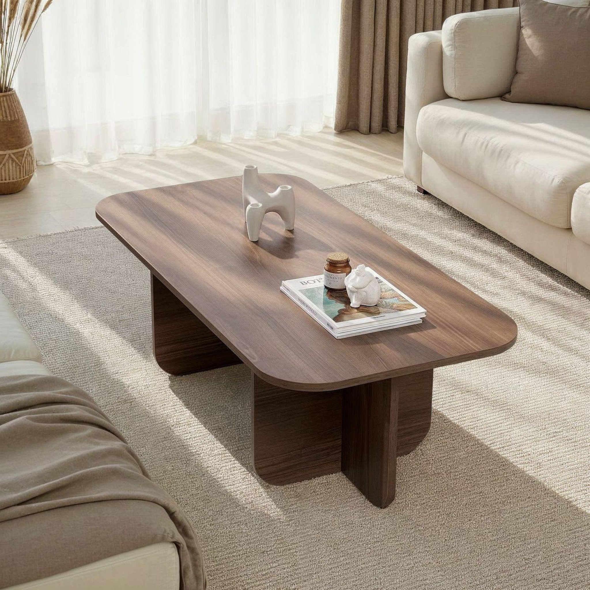 Voir la diapositive 6 : TOILINUX Table basse design effet bois foncé leandro - marron