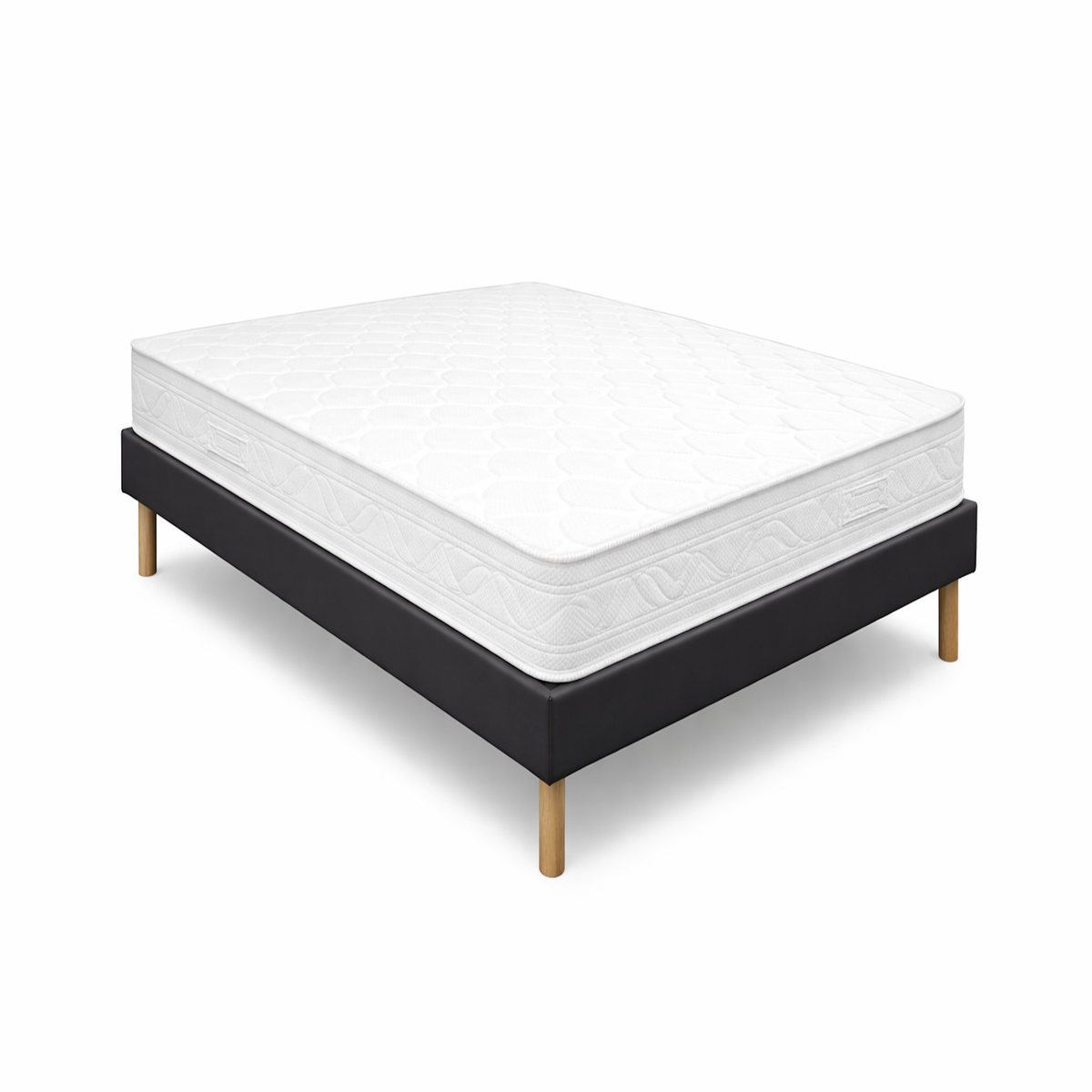 KING OF DREAMS Ensemble Sommier Tapissier et Matelas Mousse Polyuréthane