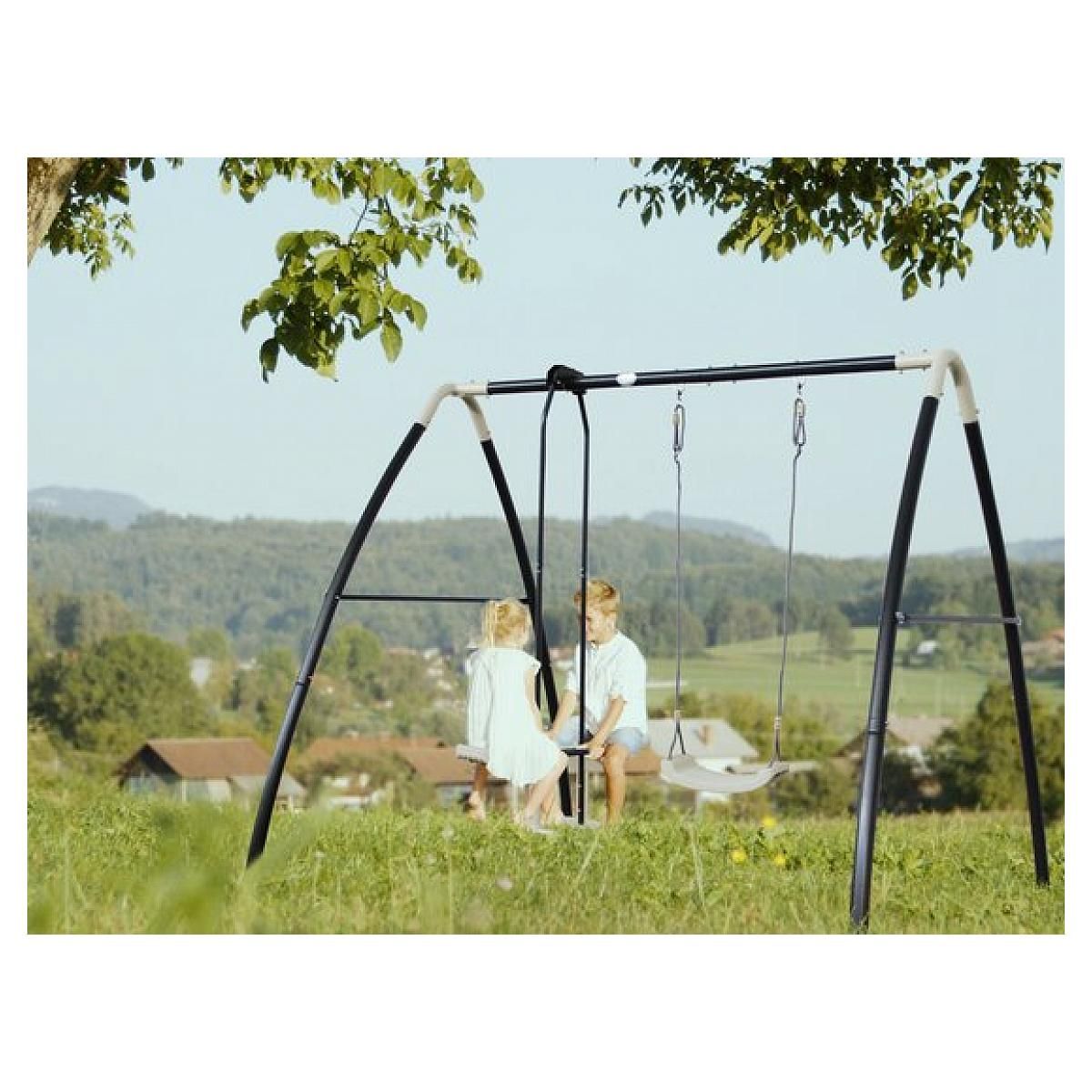 Axi House AXI Set de Balançoire en métal en anthracite  and  crème 3 agrès