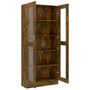 Voir la diapositive 5 : VIDAXL Armoire a vitrine Chene fume 82,5x30,5x185,5 cm Bois ingenierie