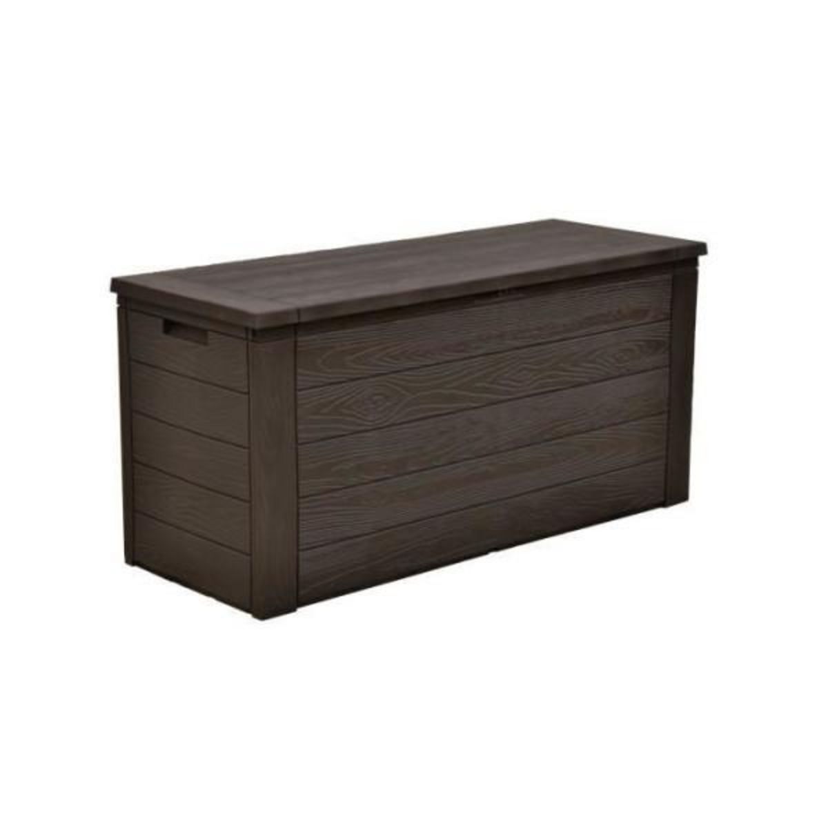 TOOD TOOD Malle / coffre de rangement en résine - 300 L - 120 x 46 x 58 cm - Marron aspect bois