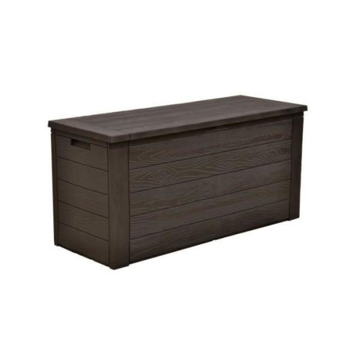TOOD TOOD Malle / coffre de rangement en résine - 300 L - 120 x 46 x 58 cm - Marron aspect bois