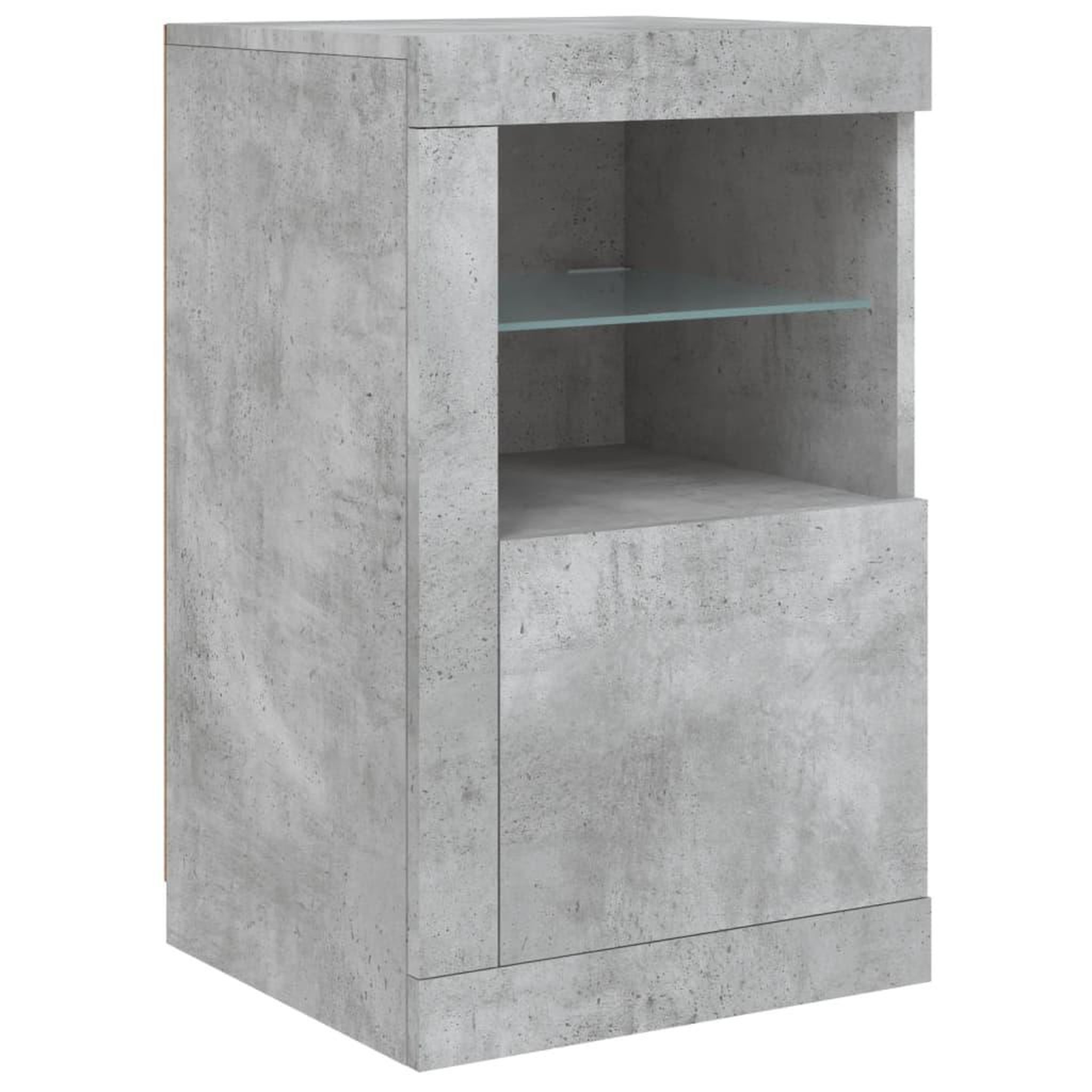 Voir la diapositive 3 : VIDAXL Armoire laterale avec lumieres LED gris beton bois d'ingenierie