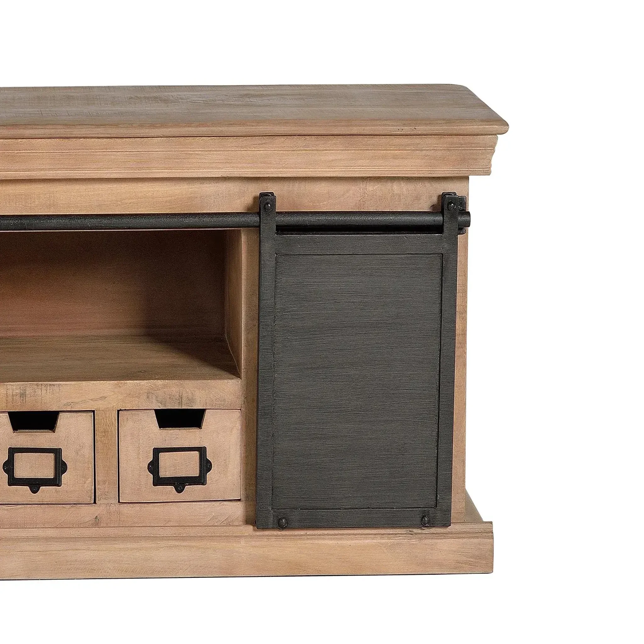 Voir la diapositive 4 : GINER Y COLOMER SL Meuble tv en bois de manguier 150 cm style industriel moderne