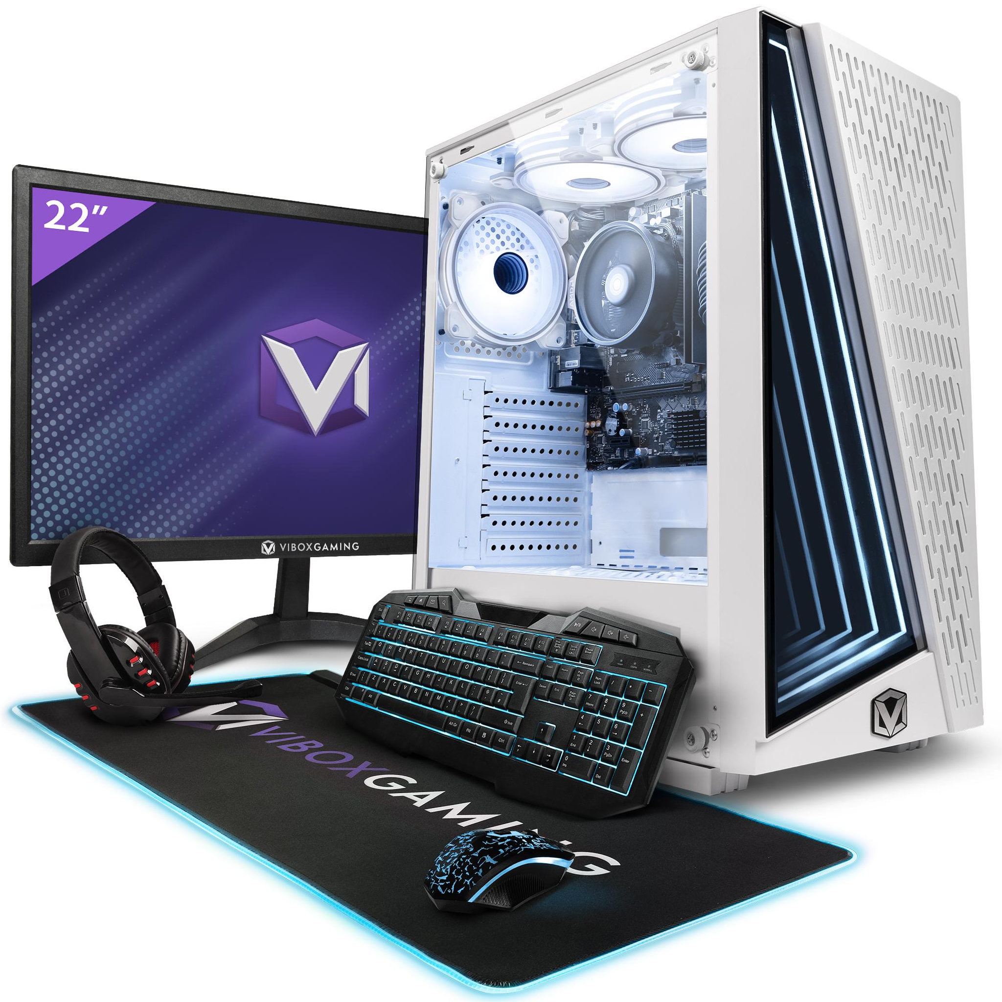 VIBOX PC Gamer Complet - Ryzen 3 3200G, Graphiques intégrés, 8 Go RAM, 480 Go SSD, Linux, WiFi