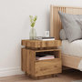 Voir la diapositive 4 : VIDAXL Armoire de chevet et lumieres LED chene artisanal 40x39x48,5 cm