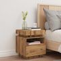 Voir la diapositive 4 : VIDAXL Armoire de chevet et lumieres LED chene artisanal 40x39x48,5 cm