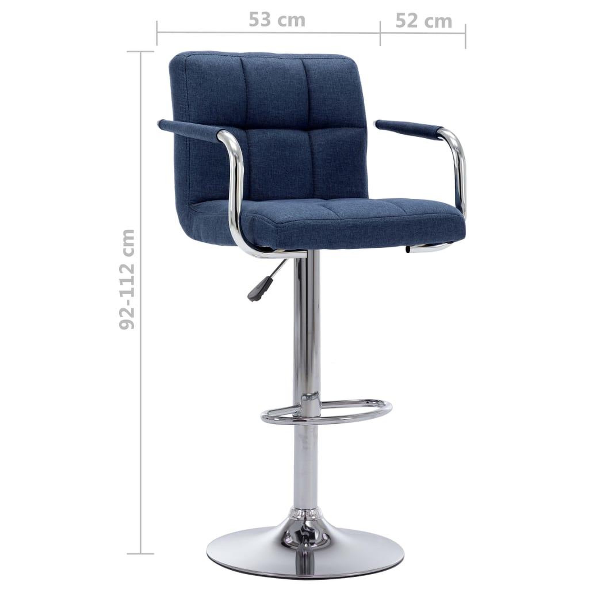 Voir la diapositive 6 : VIDAXL Chaises de bar lot de 2 bleu tissu