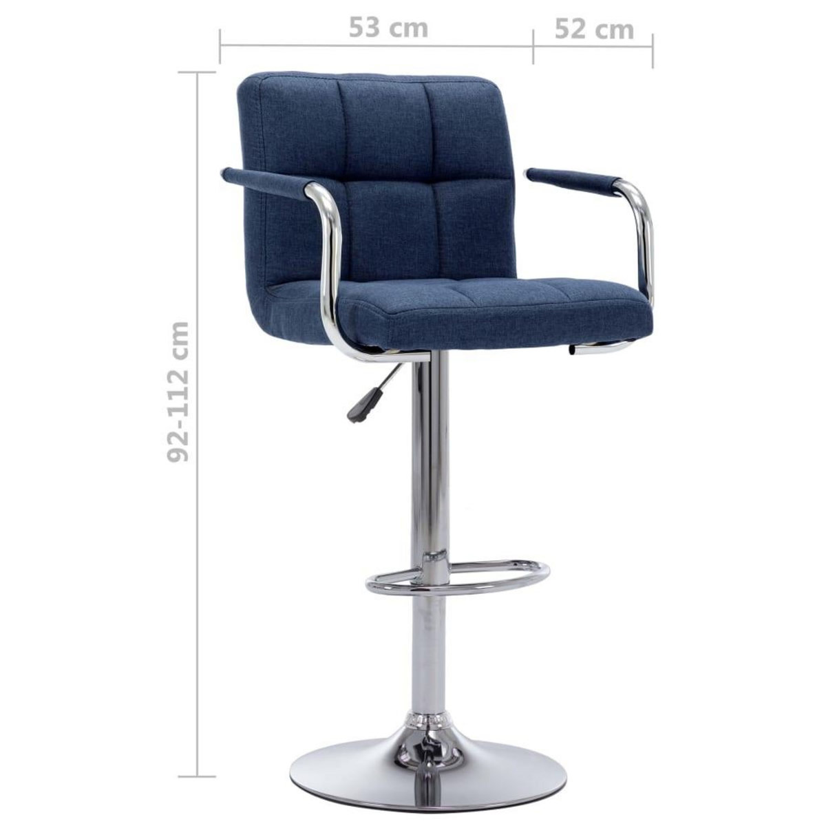 VIDAXL Chaises de bar lot de 2 bleu tissu
