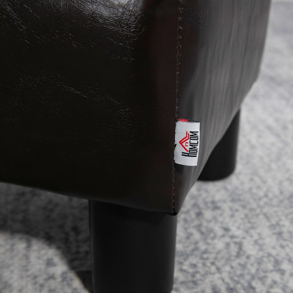 HOMCOM Pouf repose-pied charge max. 100 Kg dim. 40L x 30l x 24H cm synthétique chocolat