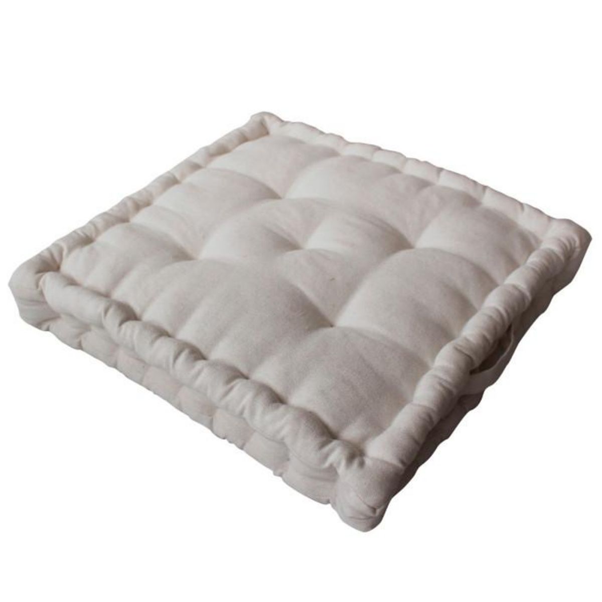 Paris Prix Coussin de Sol en Coton  Dune  40x40cm Écru