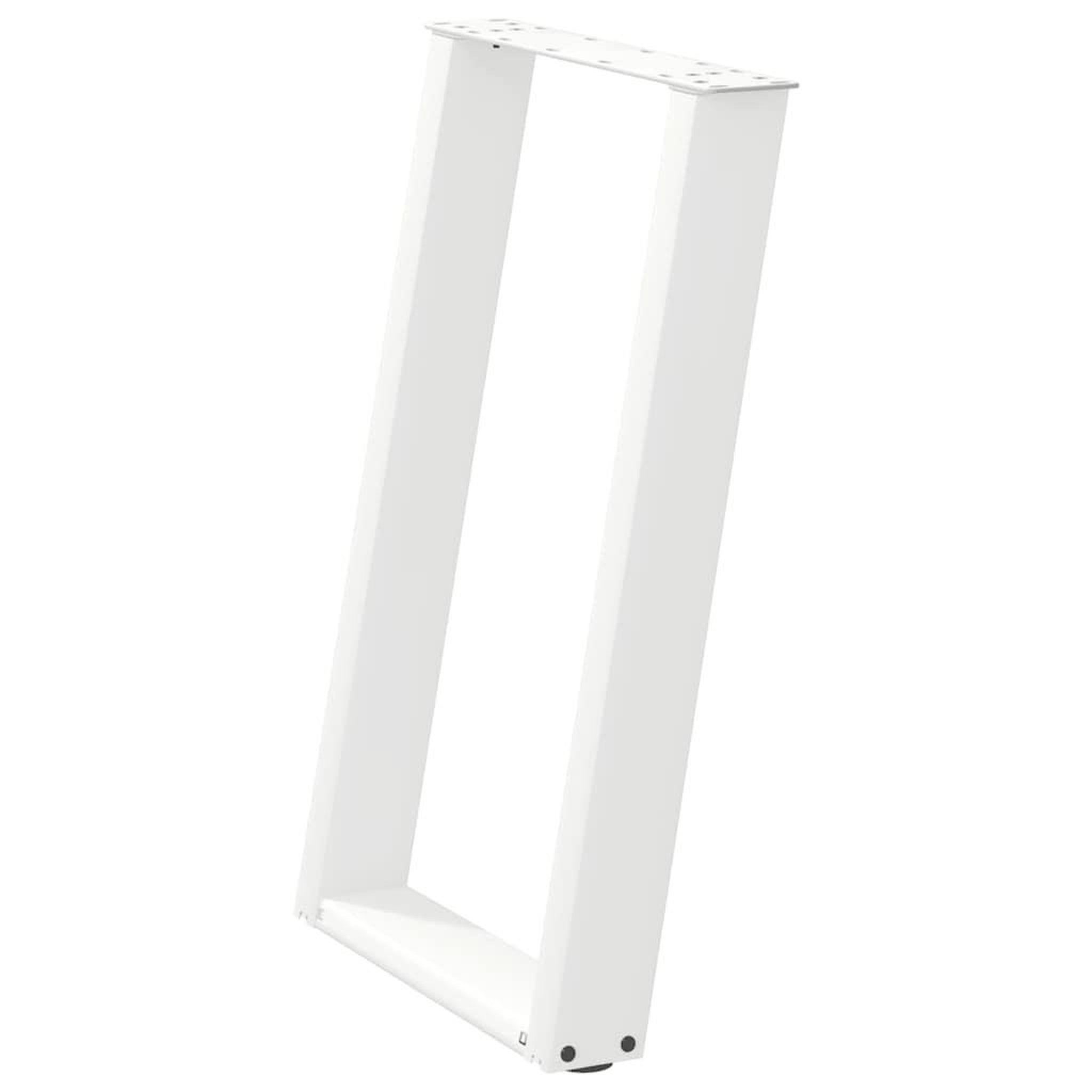 Voir la diapositive 4 : VIDAXL Pieds de table a manger forme de U 2 pcs blanc 50x(72-73) cm