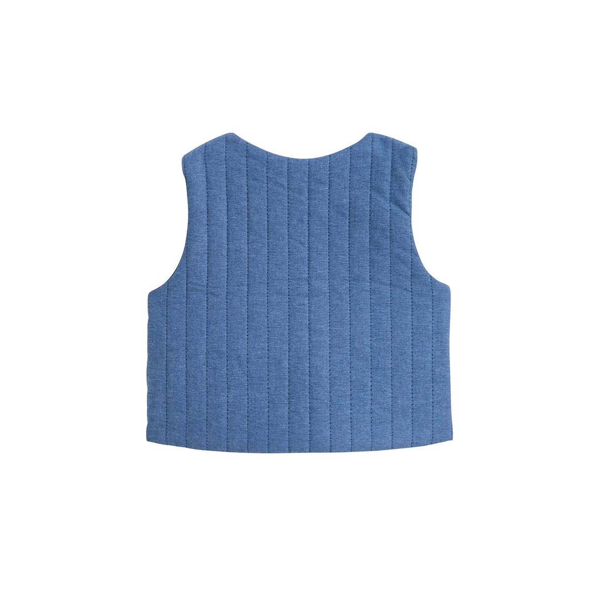 Voir la diapositive 2 : Petit Béguin Veste sans manches enfant en chambray camila