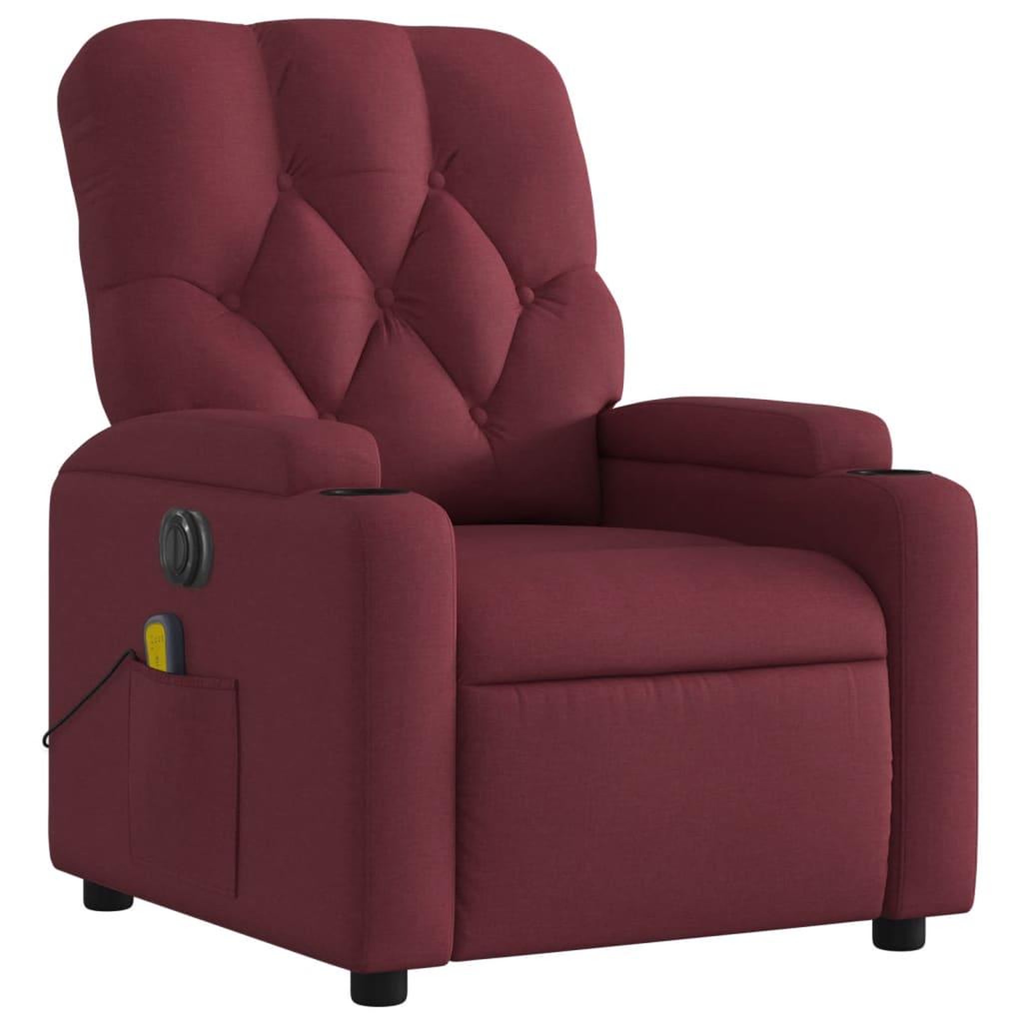Voir la diapositive 4 : VIDAXL Fauteuil de massage inclinable electrique Rouge bordeaux Tissu