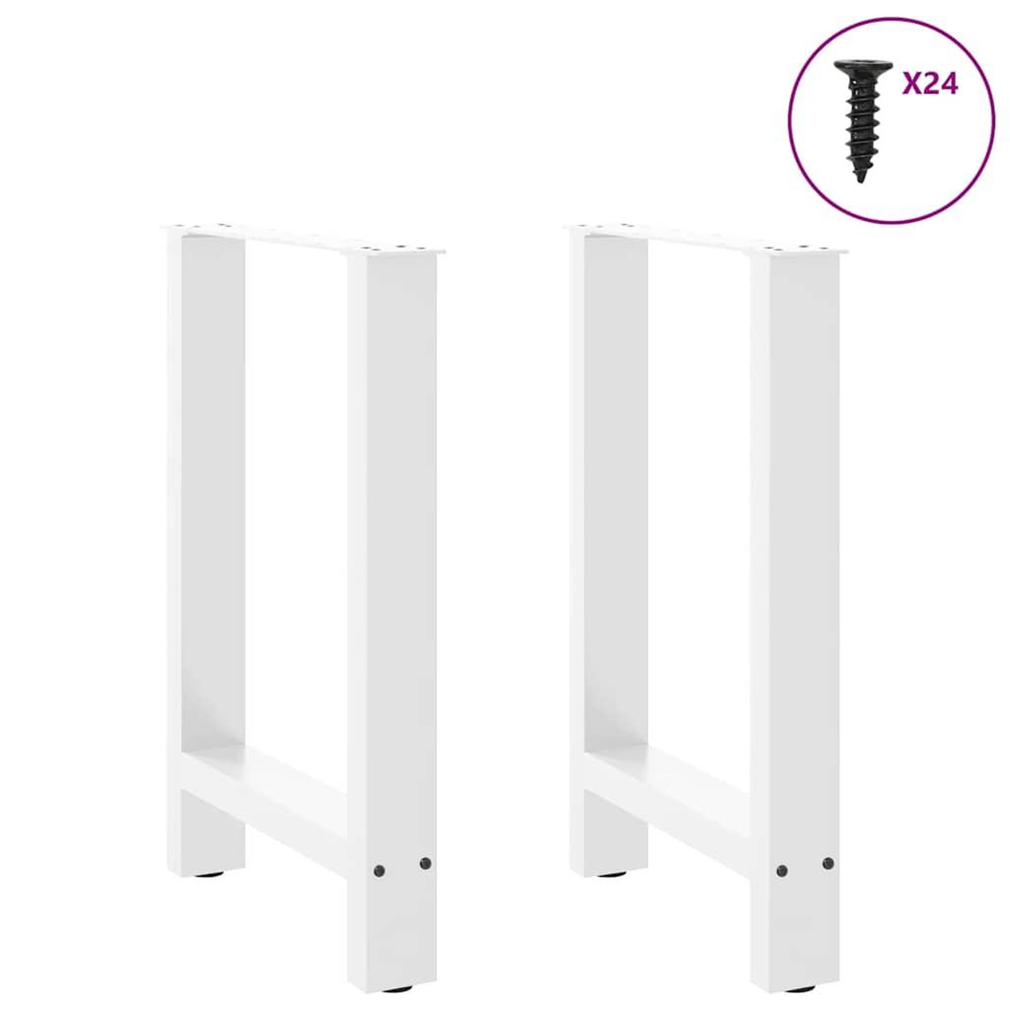 Voir la diapositive 3 : VIDAXL Pieds de table basse blanc 2 pcs 50x(72-73) cm acier