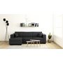 Voir la diapositive 1 : Canapé d'angle gauche convertible 4 places avec coffre  de rangement revêtement tissu PU CARIBEA 