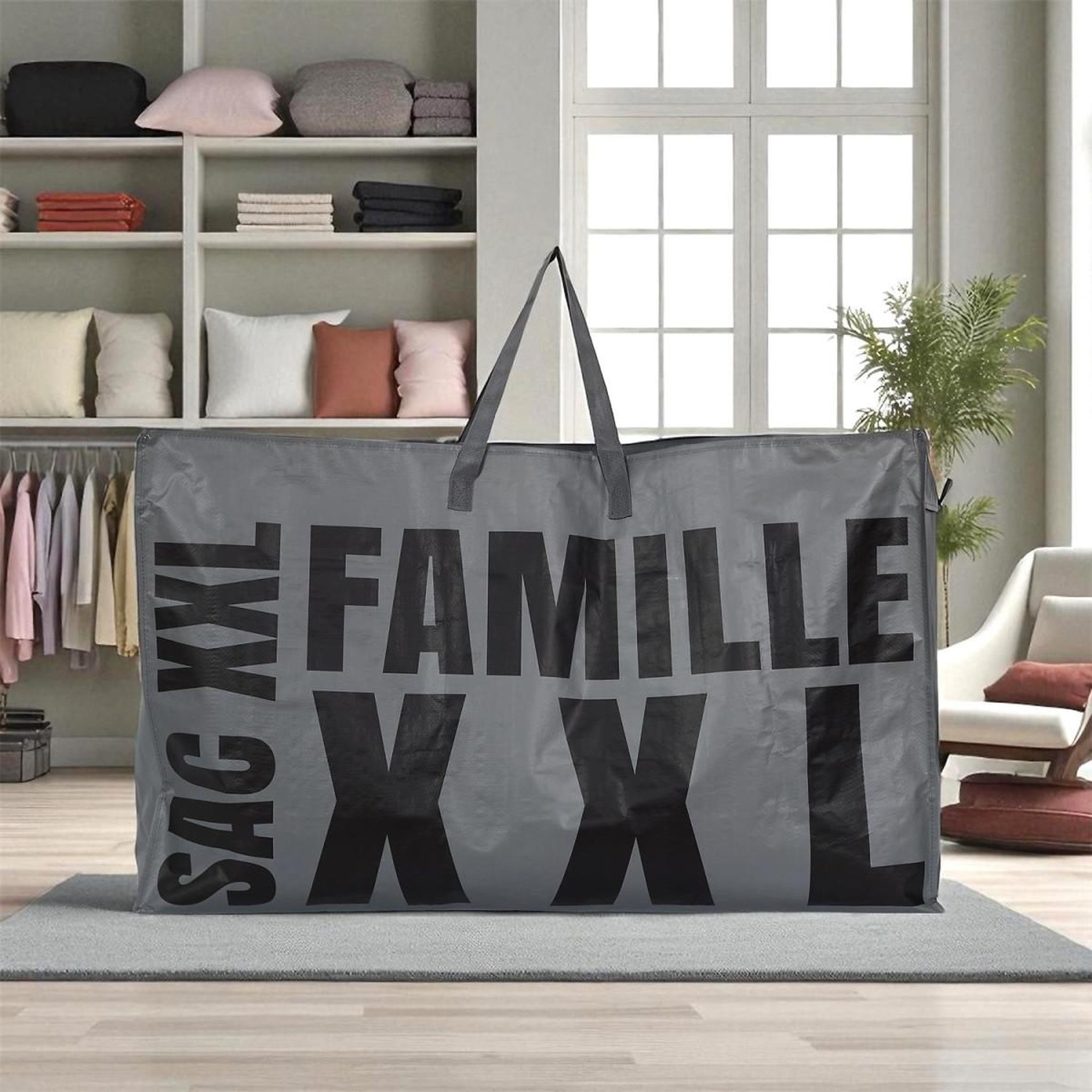 Voir la diapositive 4 : Je cherche une idee Sac multi-usage xxl  famille  180l gris
