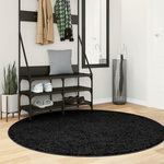 VIDAXL Tapis OVIEDO a poils courts noir Ø 160 cm
