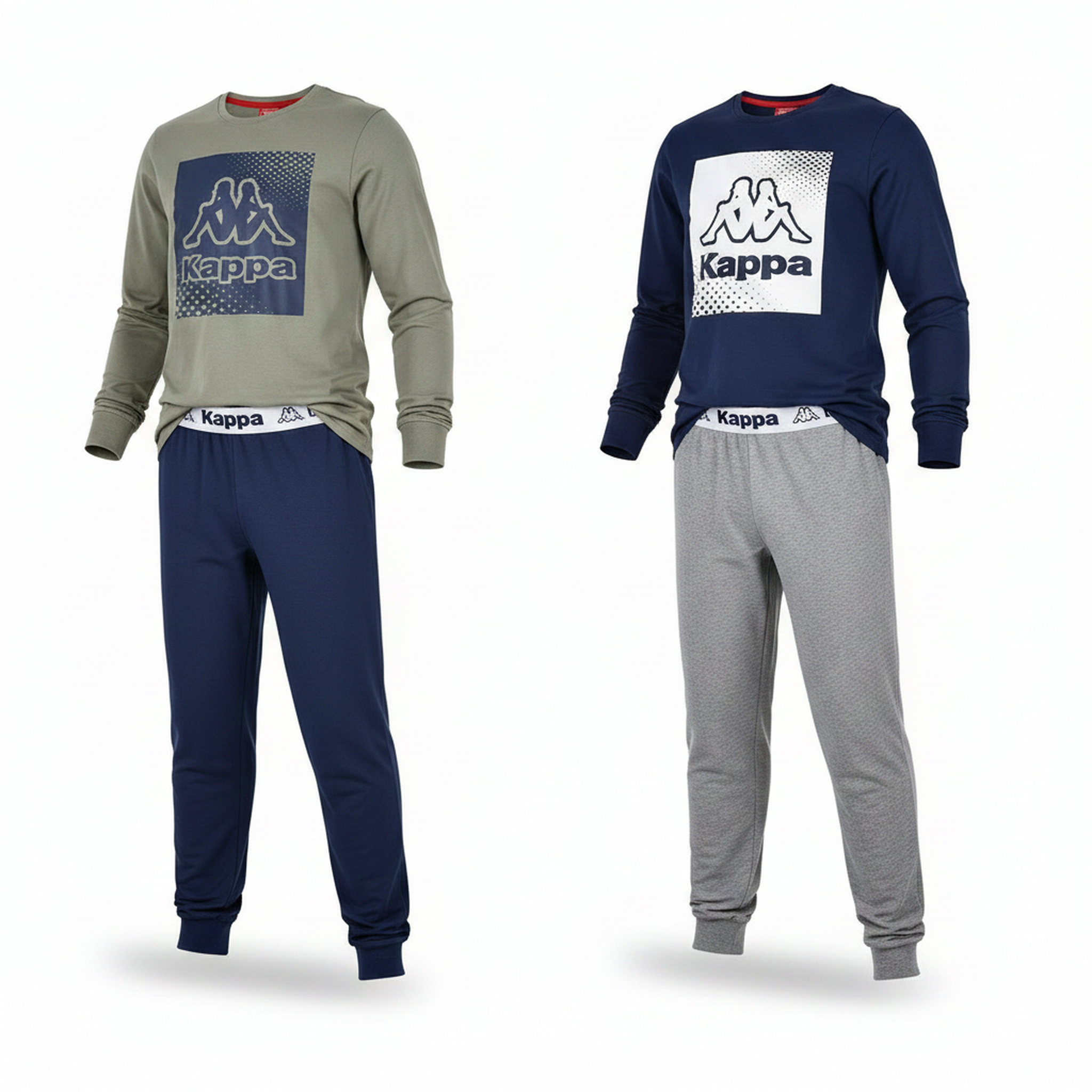 Voir la diapositive 1 : KAPPA Kappa pyjama long garçon pack de 2 coton logo omini col rond manches longues