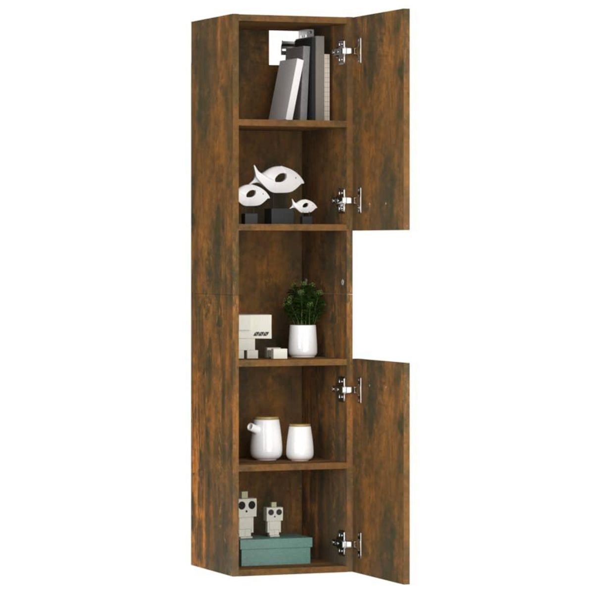VIDAXL Armoire de bain Chene fume 30x30x130 cm Bois d'ingenierie