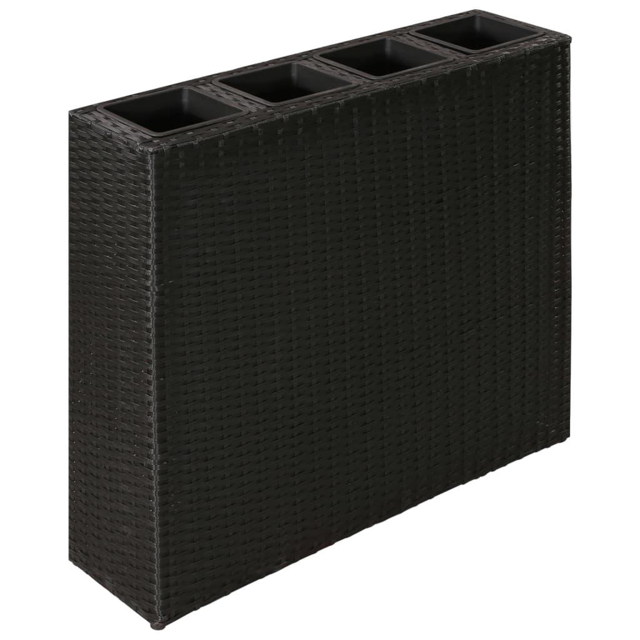 Voir la diapositive 2 : VIDAXL Lits sureleves de jardin avec 4 pots 2 pcs Resine tressee Noir