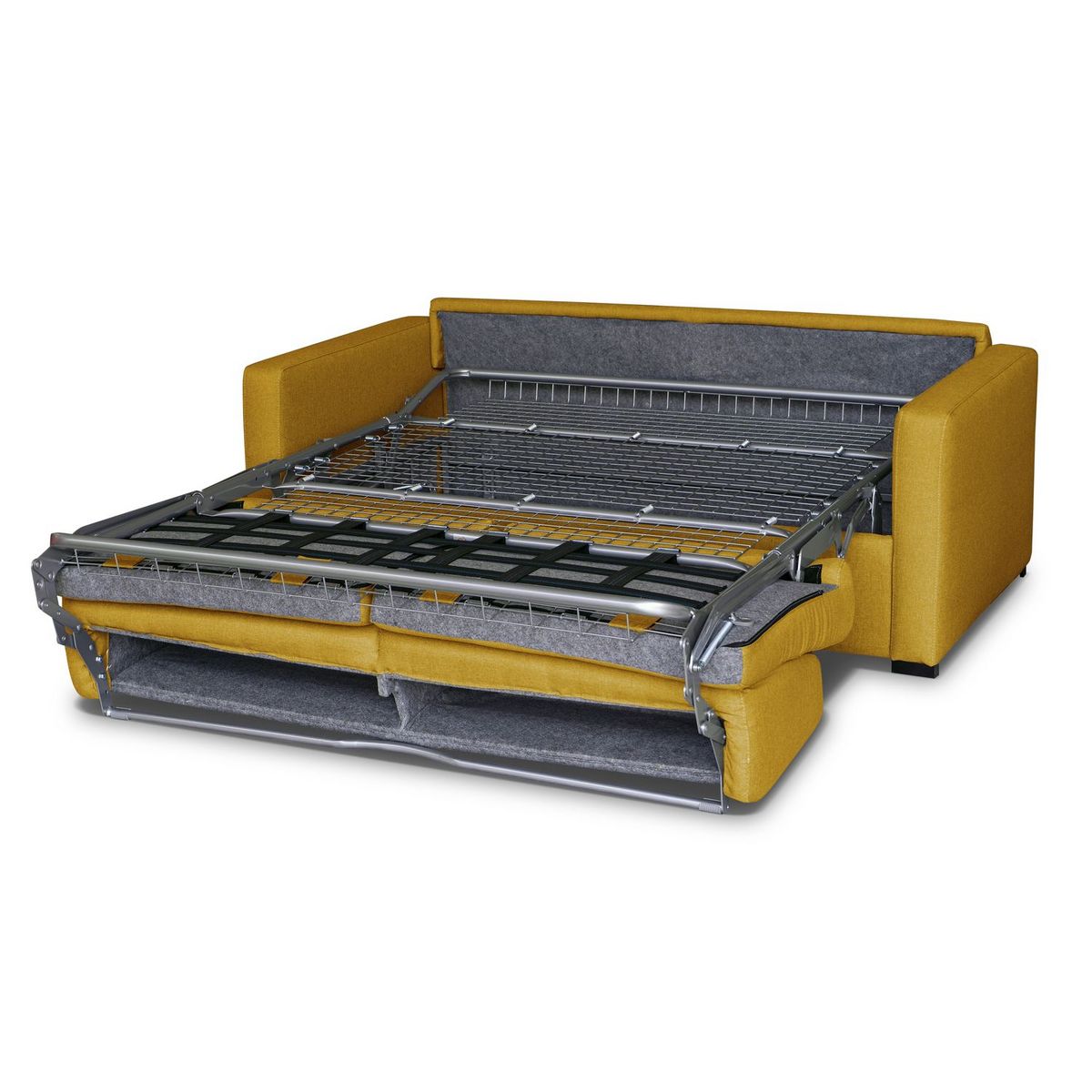 Canapé convertible système couchage express matelas 140x190 17cm 3 places en tissu DYLAN 