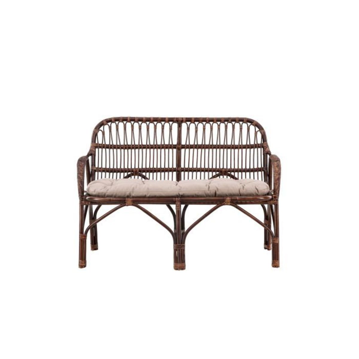 Paris Prix Canapé de Jardin 2 Places en Rotin  Nella  129cm Noyer