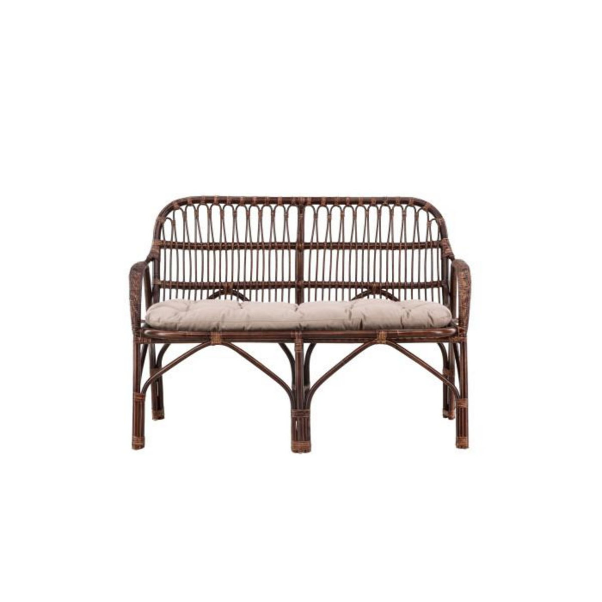 Paris Prix Canapé de Jardin 2 Places en Rotin  Nella  129cm Noyer