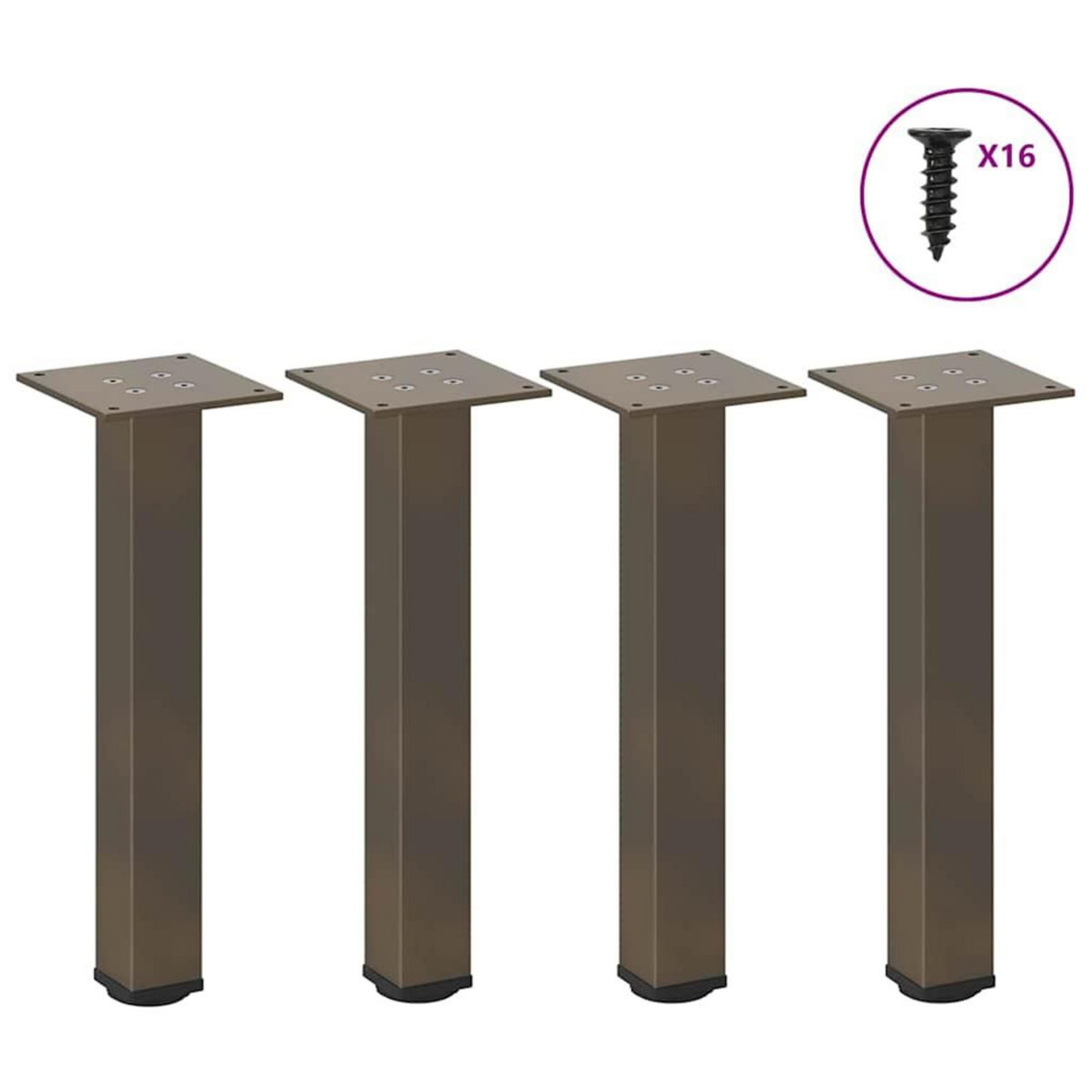 VIDAXL Pieds de table basse acier naturel 4 pcs 30-32 cm acier
