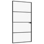 Voir la diapositive 2 : VIDAXL Porte d'interieur Noir 102x201,5 cm Trempe verre aluminium fin