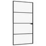 Voir la diapositive 2 : VIDAXL Porte d'interieur Noir 102x201,5 cm Trempe verre aluminium fin