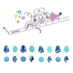 Graine créative Coffret diadèmes de princesse à customiser - pierres précieuses bleues