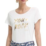 MORGAN T shirt /Doré Femme Morgan DYOU. Coloris disponibles : Blanc