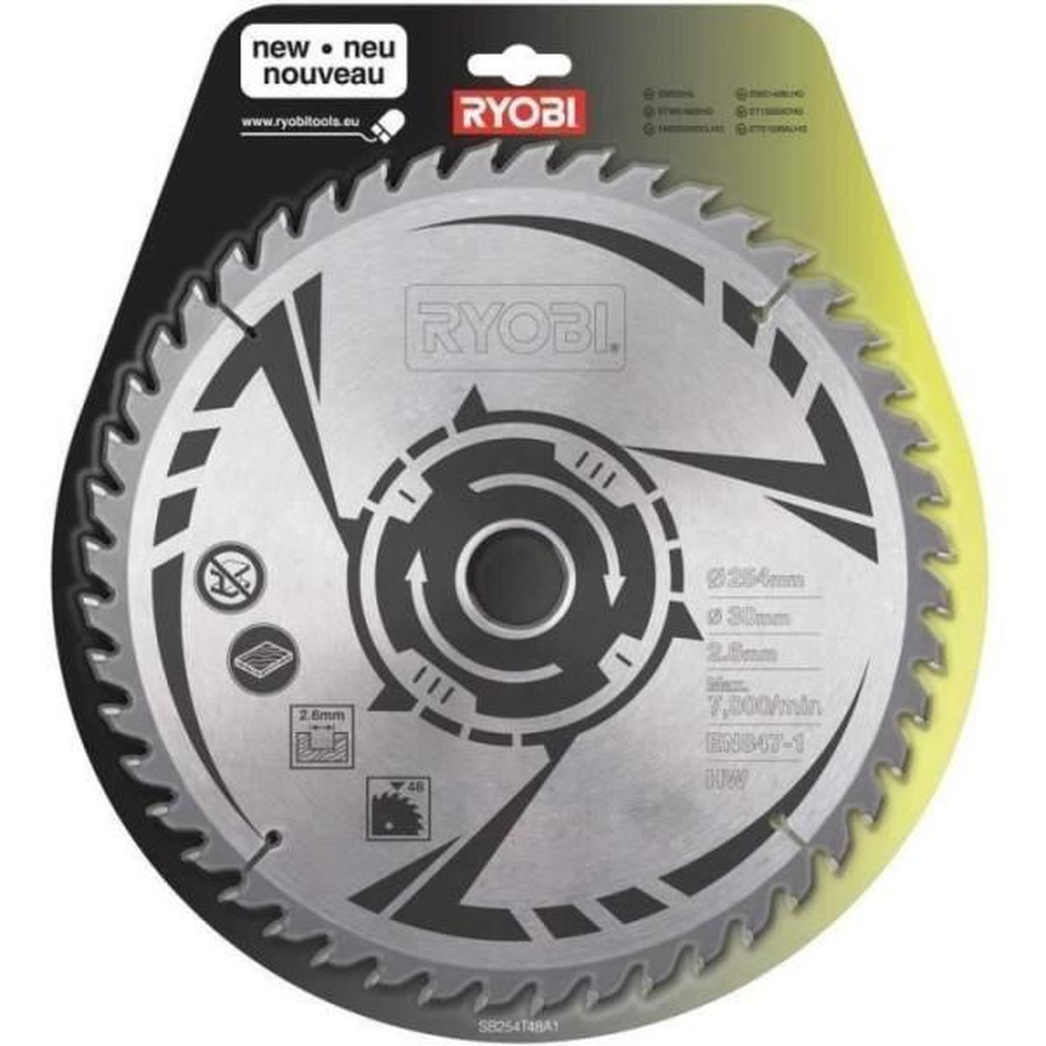 Ryobi Ryobi - lame carbure 48 dents diam. 254 mm - alésage 30 mm - épaisseur 2,6 mm pour ems254l / rts1800 / rtms1800... - sb254t48a