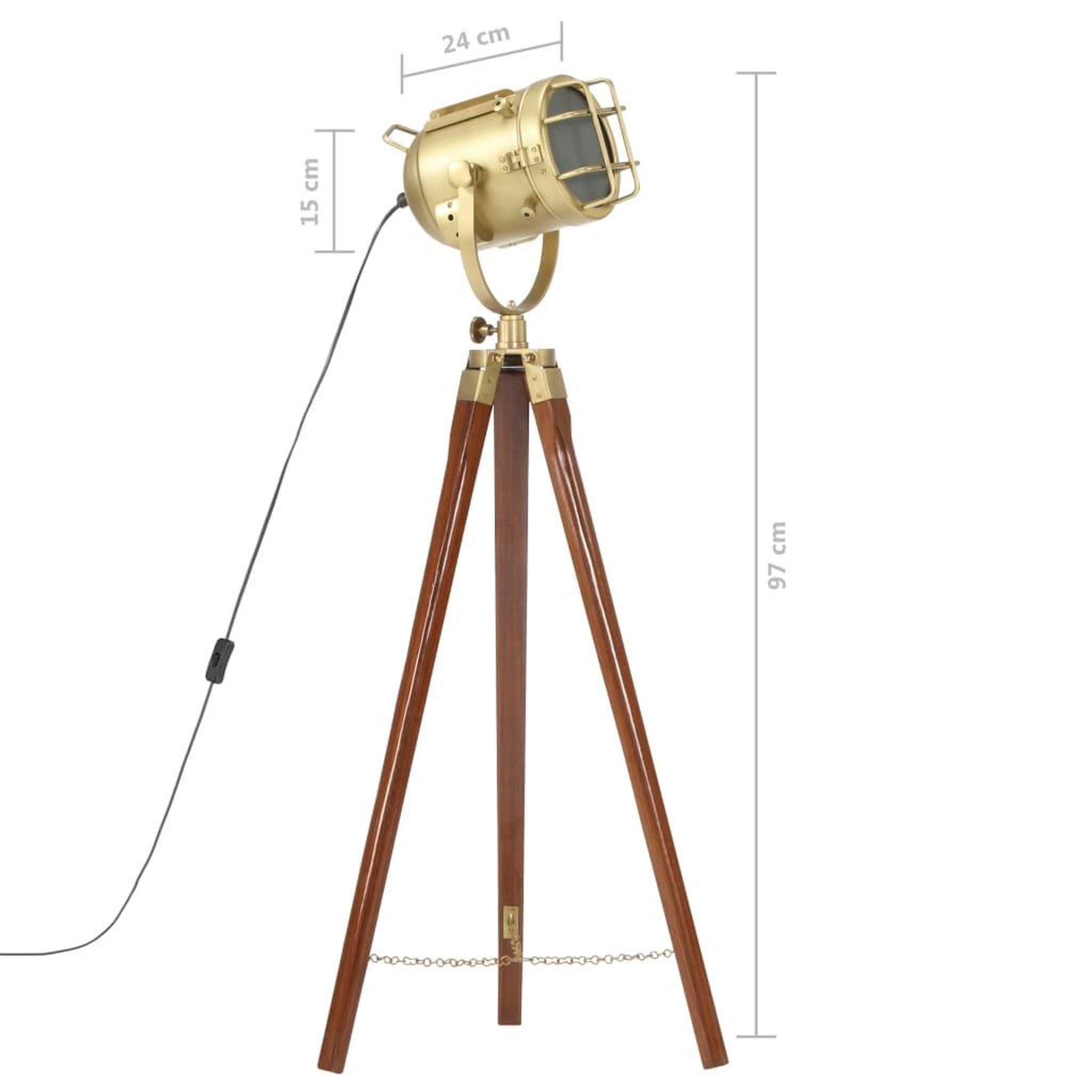 Voir la diapositive 6 : VIDAXL Lampadaire a trepied bois de manguier massif 97 cm