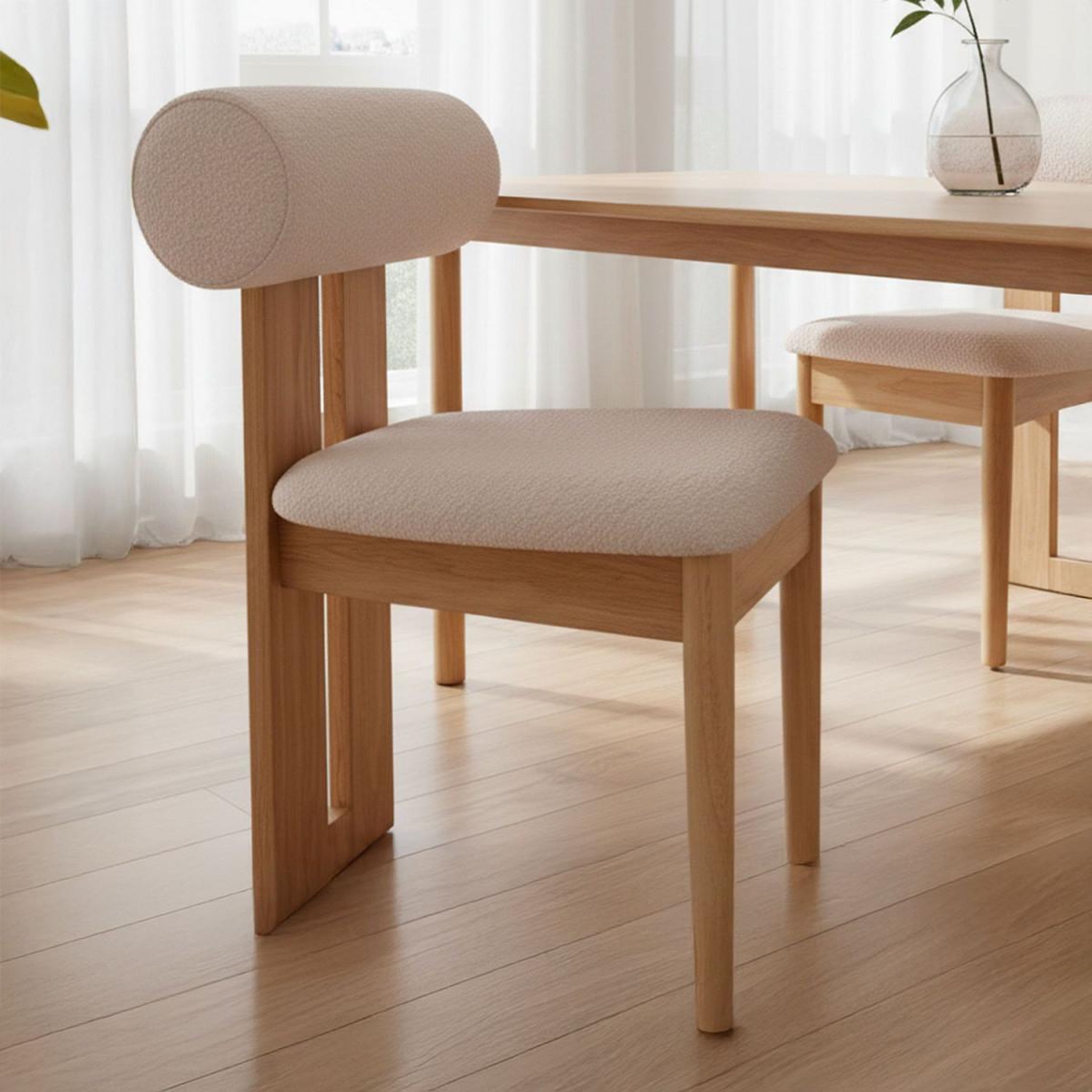 Voir la diapositive 5 : Paris Prix Chaise design en tissu bouclette  jasper  79cm beige