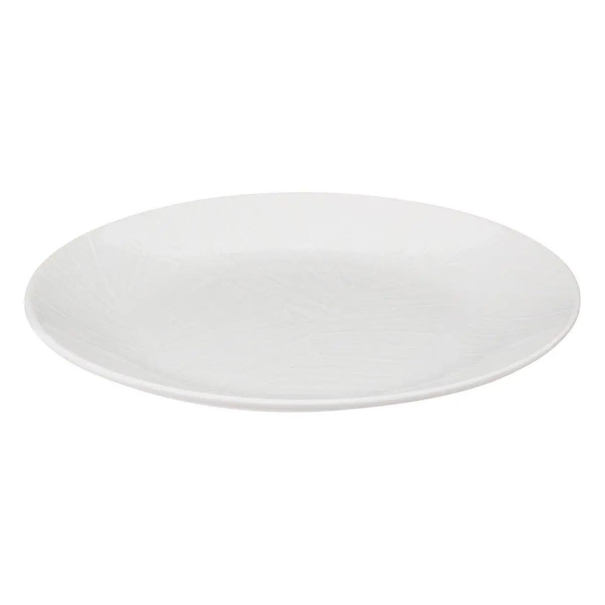 Voir la diapositive 2 : SECRET DE GOURMET Lot de 6 assiettes plates  leaf  27cm blanc