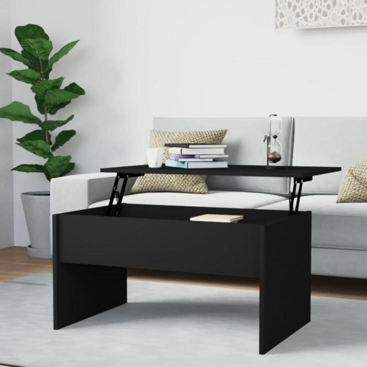 VIDAXL Table basse noir 80x50,5x41,5 cm bois d ingénierie