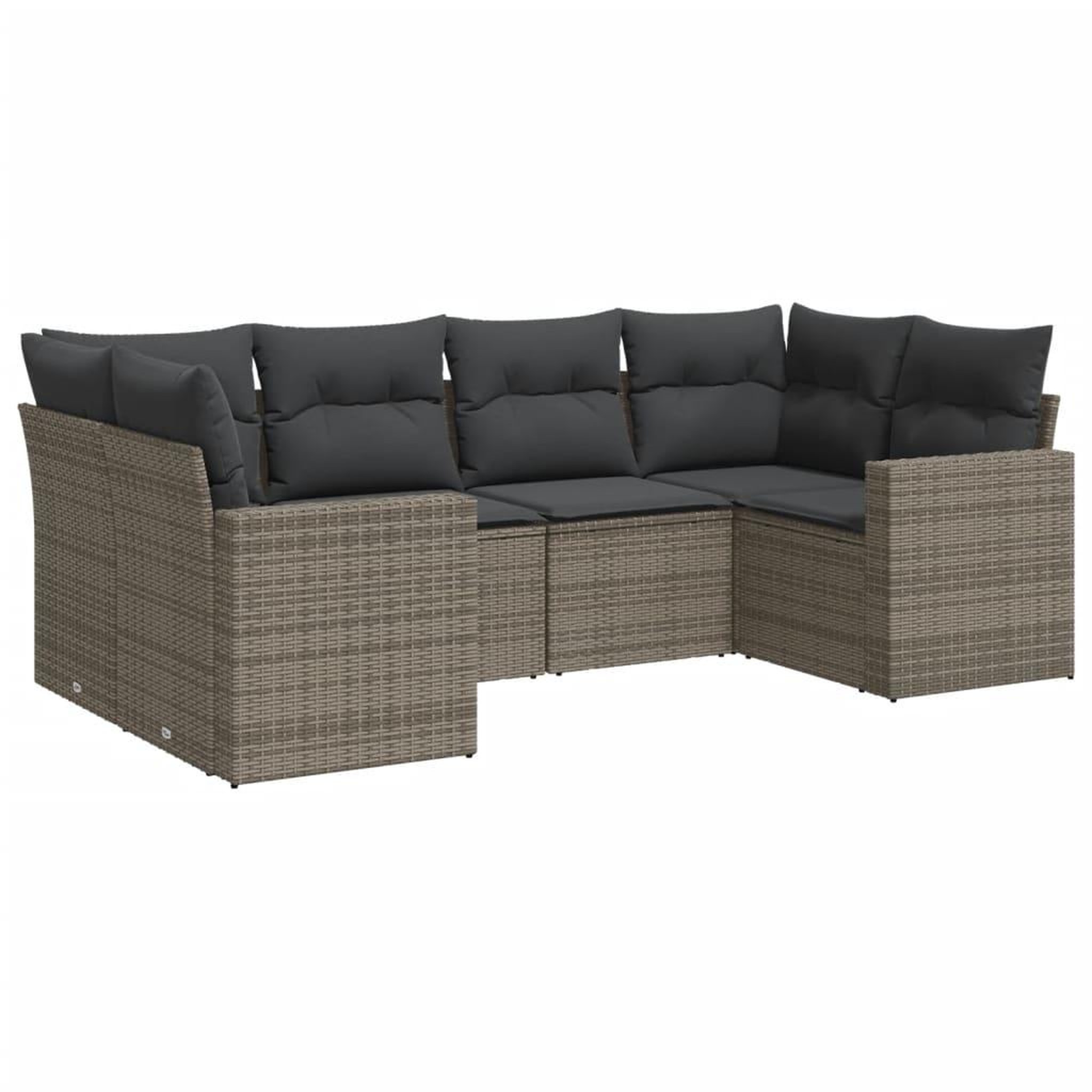 Voir la diapositive 2 : VIDAXL Salon de jardin 6 pcs avec coussins gris resine tressee