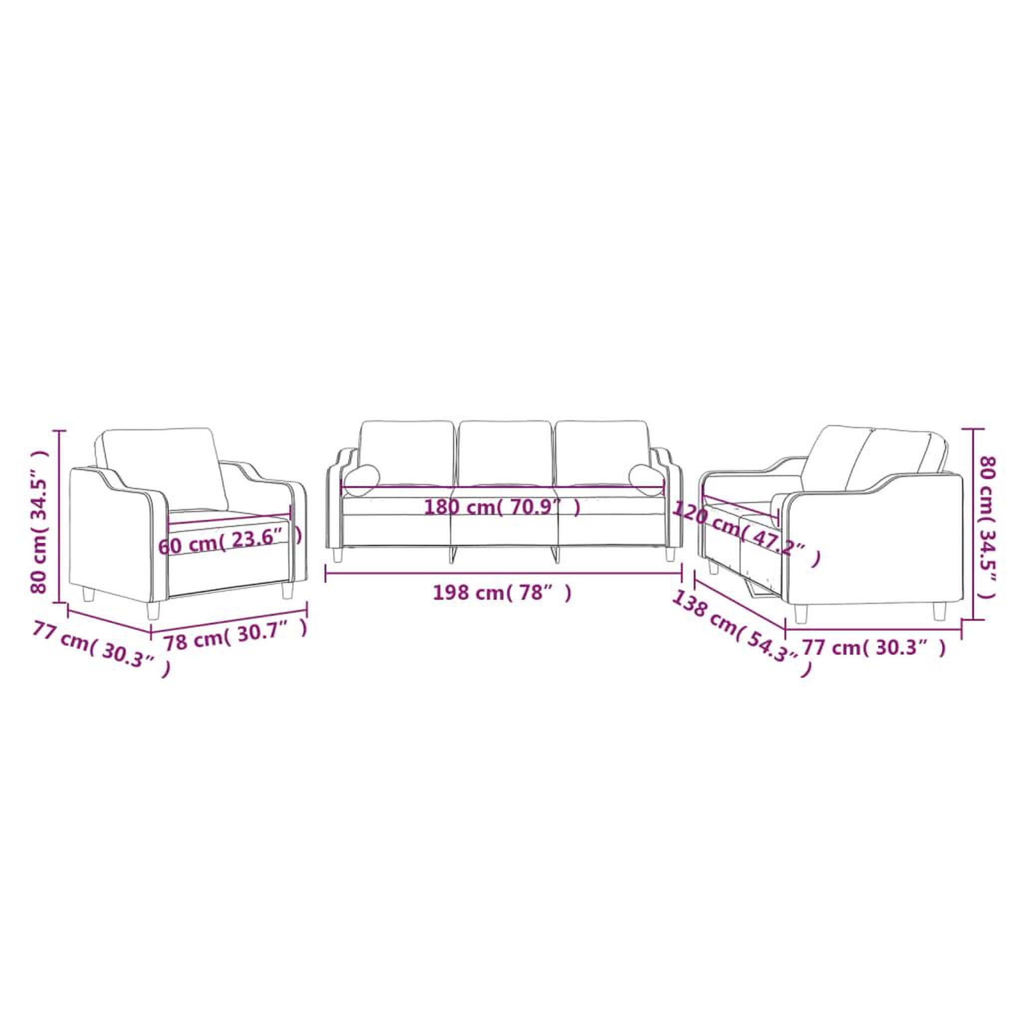 Voir la diapositive 6 : VIDAXL Ensemble de canapes 3 pcs avec coussins noir tissu